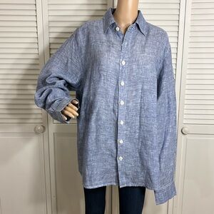 Oversized and Relaxed Linen Shirt Medium